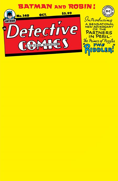 Coinz Comics, Dc Comics, Detective Comics #140 Facsimile Edition #140 Facsimile W. Mortimer Cvr (2023),  Cover