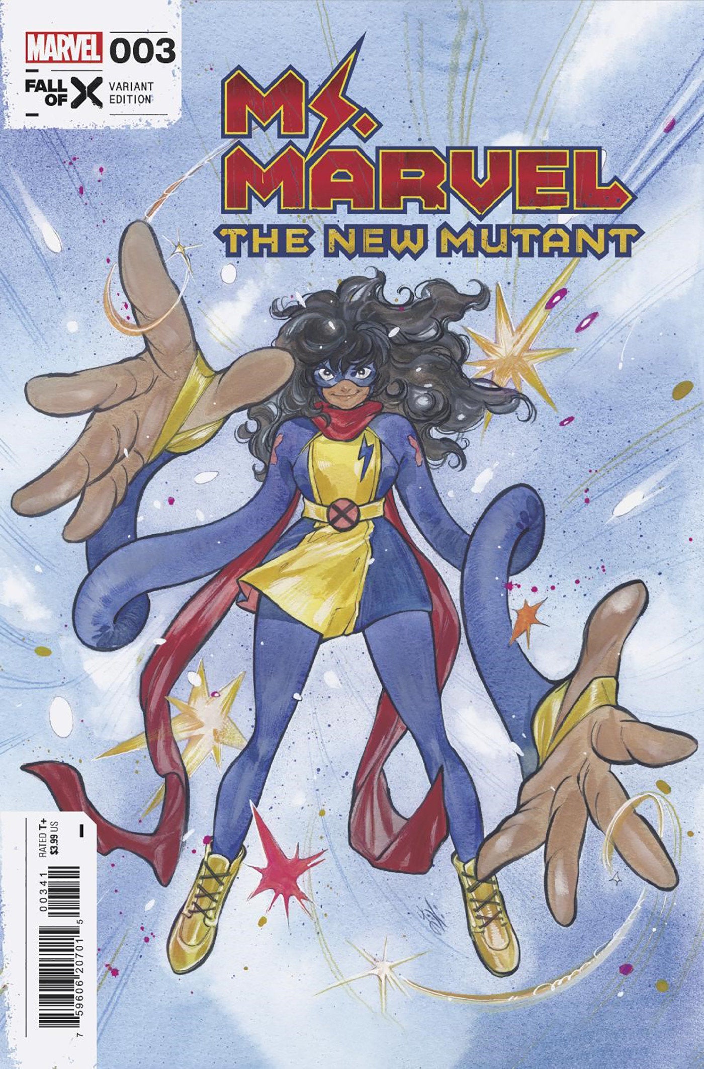  MS. MARVEL: THE NEW MUTANT #3 (2023)- CVR (MAIN) Sara Pichelli, CVR EMA LUPACCHINO HOMAGE VAR, CVR TERRY DODSON TEAM HOMAGE VAR, CVR PEACH MOMOKO VAR- MARVEL- Coinz Comics 