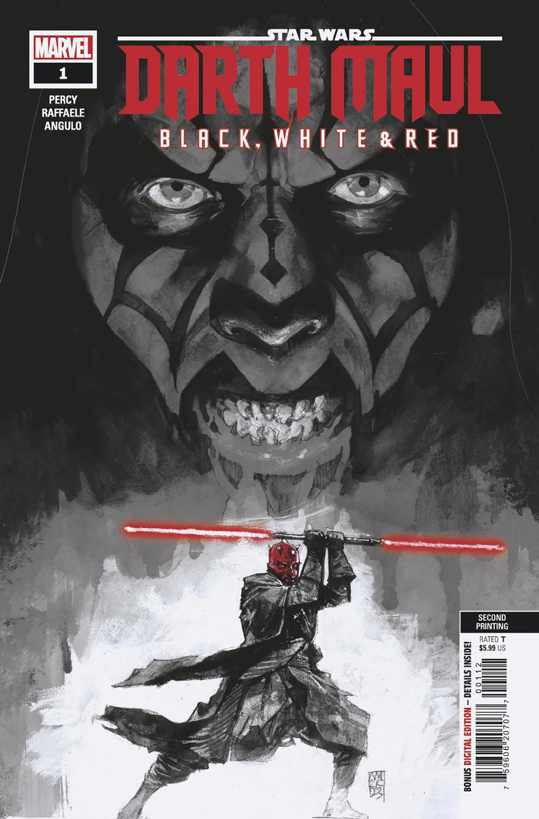  STAR WARS: DARTH MAUL - BLACK, WHITE & RED 2ND PRINTING #1 (2024)- Default Title- MARVEL- Coinz Comics 