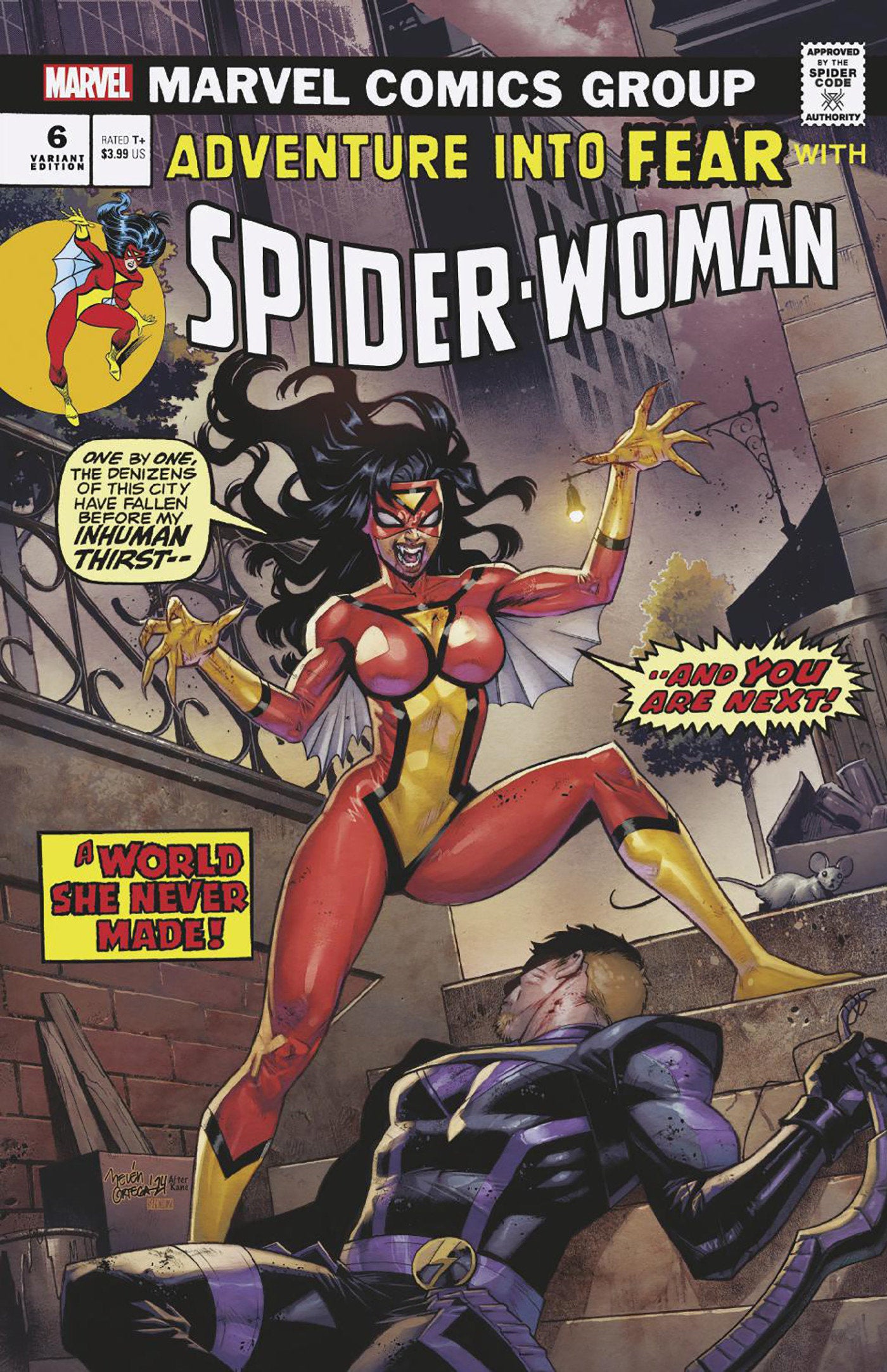  SPIDER-WOMAN #6 (2024)- CVR (MAIN) Leinil Yu, CVR BELEN ORTEGA VAMPIRE VAR, CVR 1:25 RICKIE YAGAWA VAR- MARVEL- Coinz Comics 