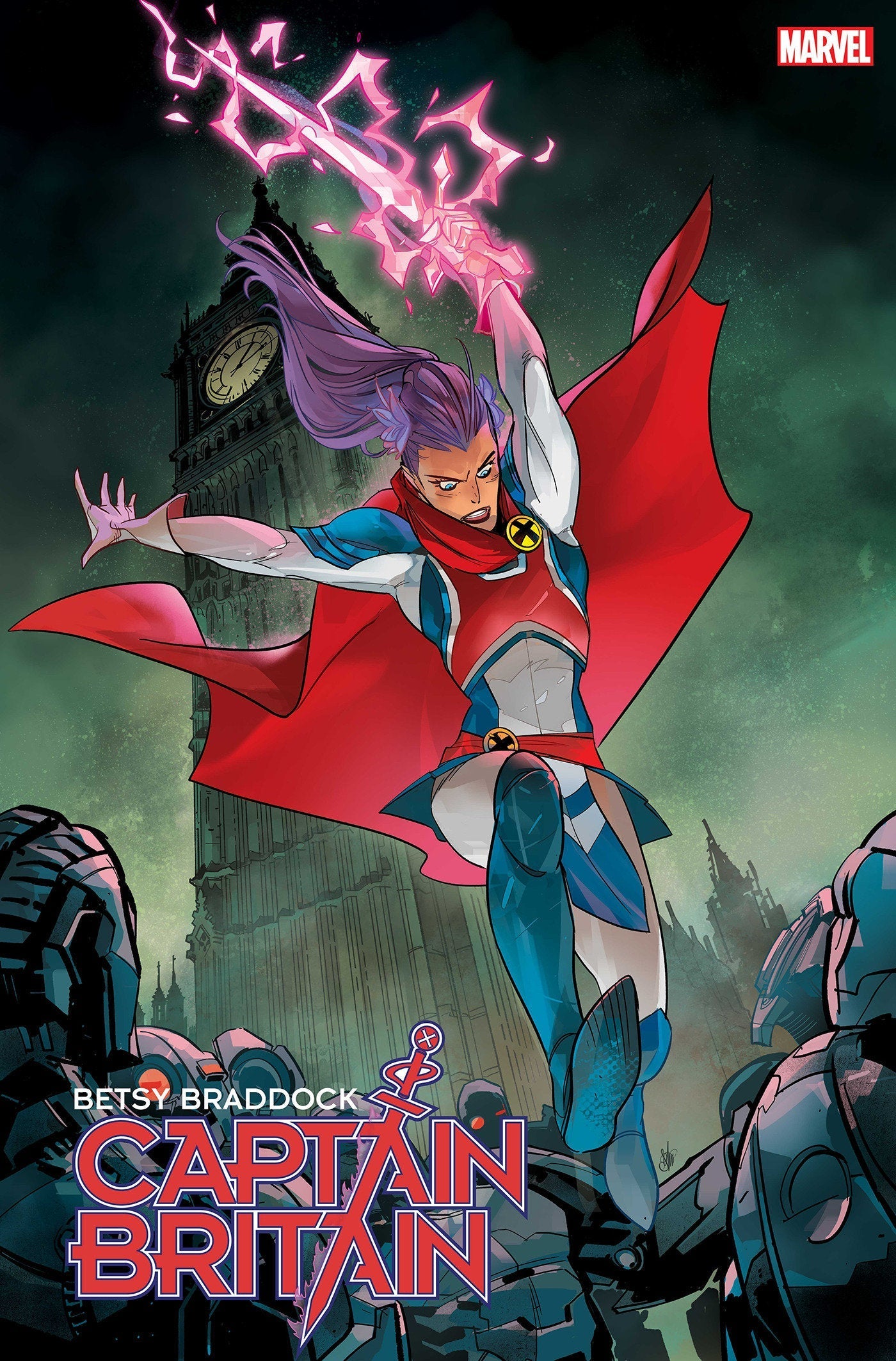  BETSY BRADDOCK: CAPTAIN BRITAIN #1 (2023)- CVR (MAIN) Vasco Giorgiev, CVR D&#039;URSO VAR, CVR MOMOKO VAR, CVR 1:25 SCHMIDT VAR- MARVEL- Coinz Comics 