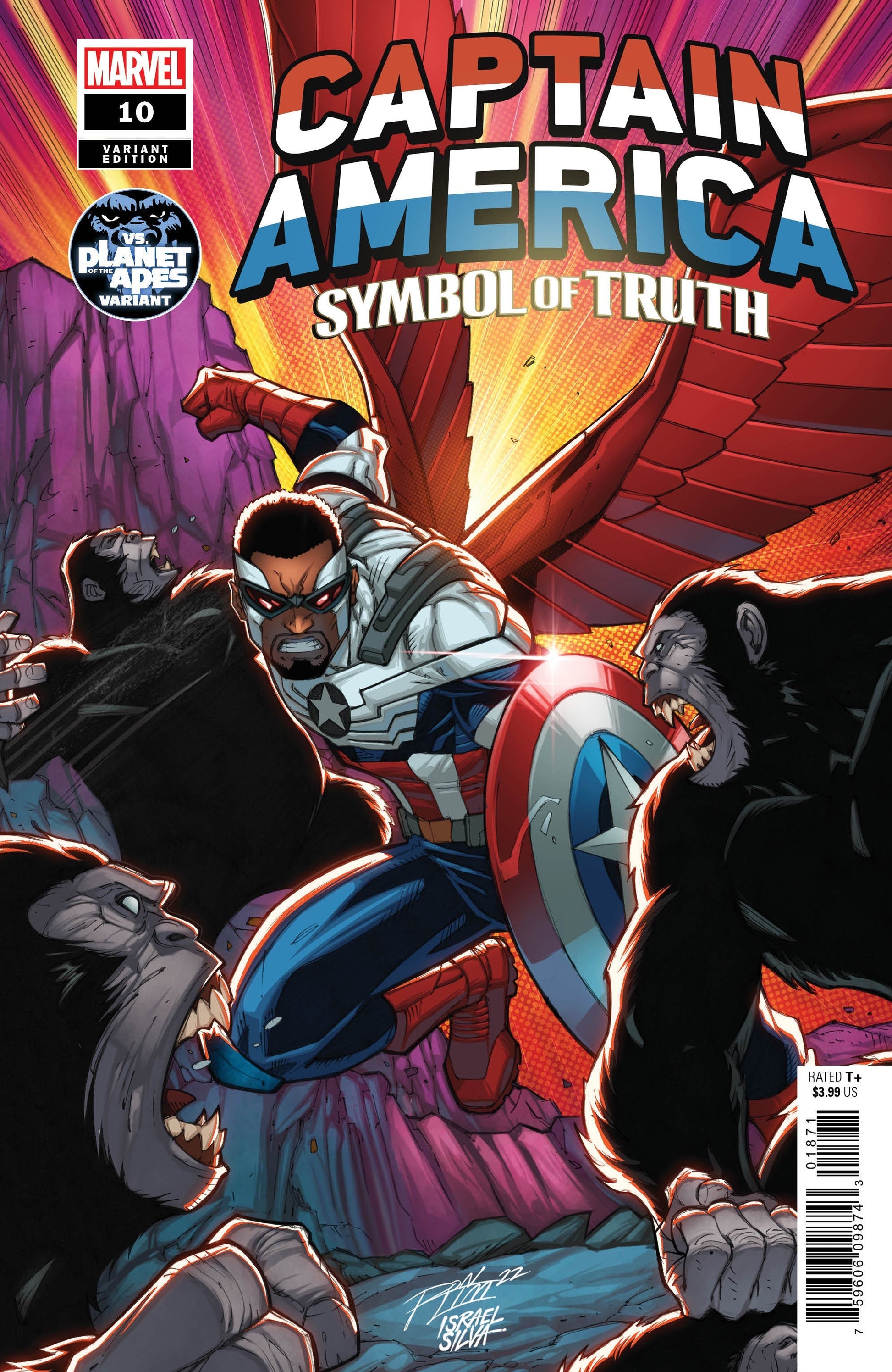  CAPTAIN AMERICA: SYMBOL OF TRUTH #10 (2023)- CVR (MAIN) R.B. Silva, CVR RON LIM PLANET OF THE APES VAR, CVR DAVILA VAR- MARVEL- Coinz Comics 