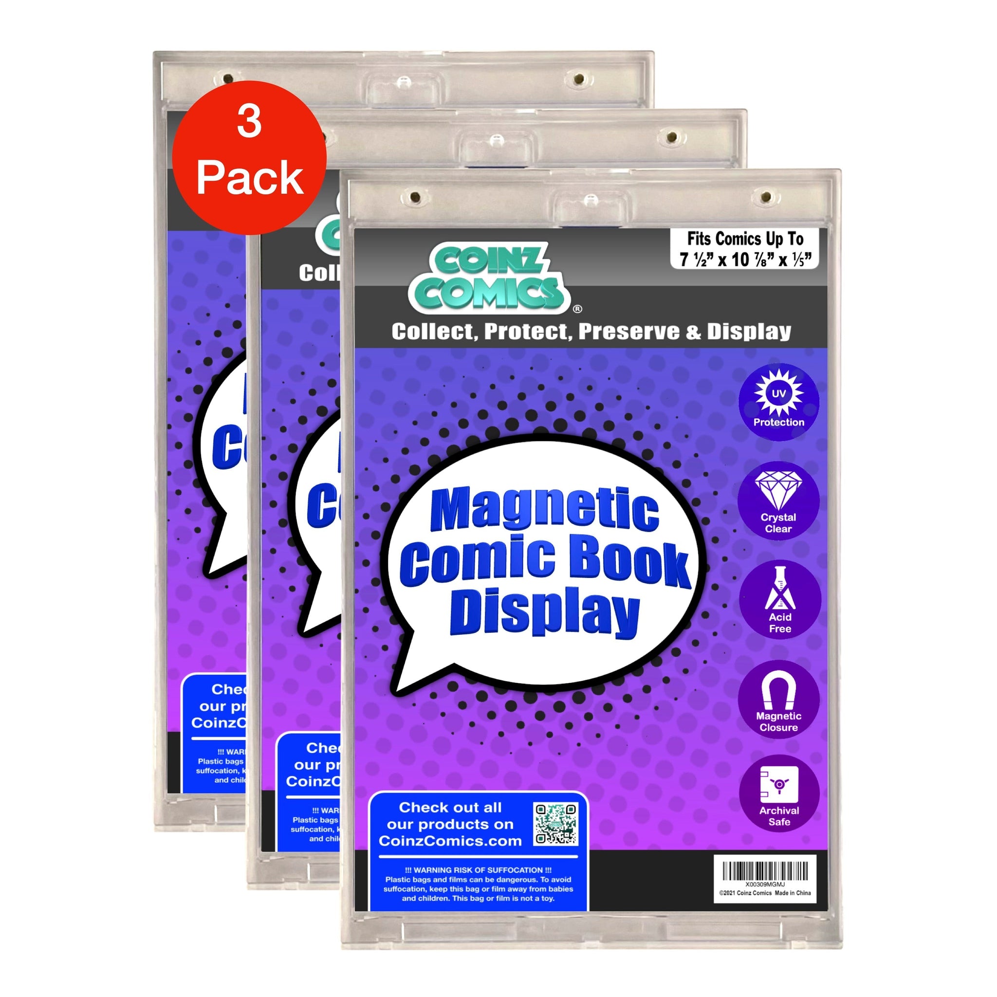  Coinz Comics: Magnetic Comic Book Display (3 Pack)- Default Title- COINZ COMICS- Coinz Comics 