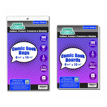  Resealable Comic Book Bags & Boards (Pack of 100) for Current / Modern Comics- Default Title- COINZ COMICS- Coinz Comics 