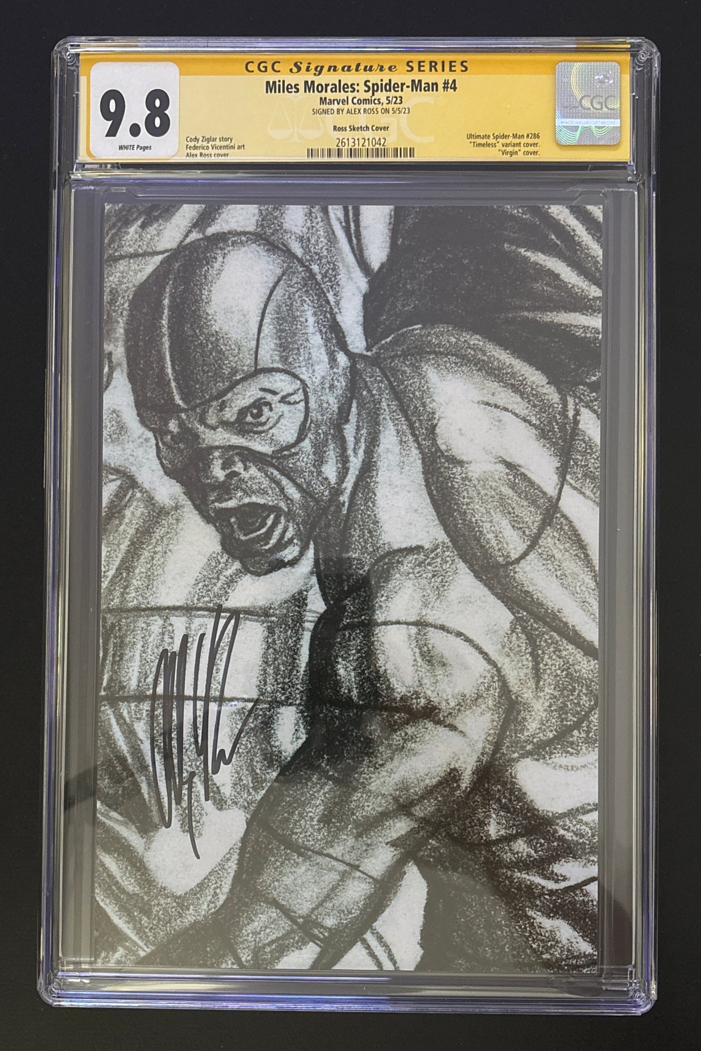 Miles Morales: Spider-Man #4 Alex Ross Timeless Incentive Sketch Variant (1:100) (2023) CGC 9.8 🔑 Key Issue Signed Alex Ross