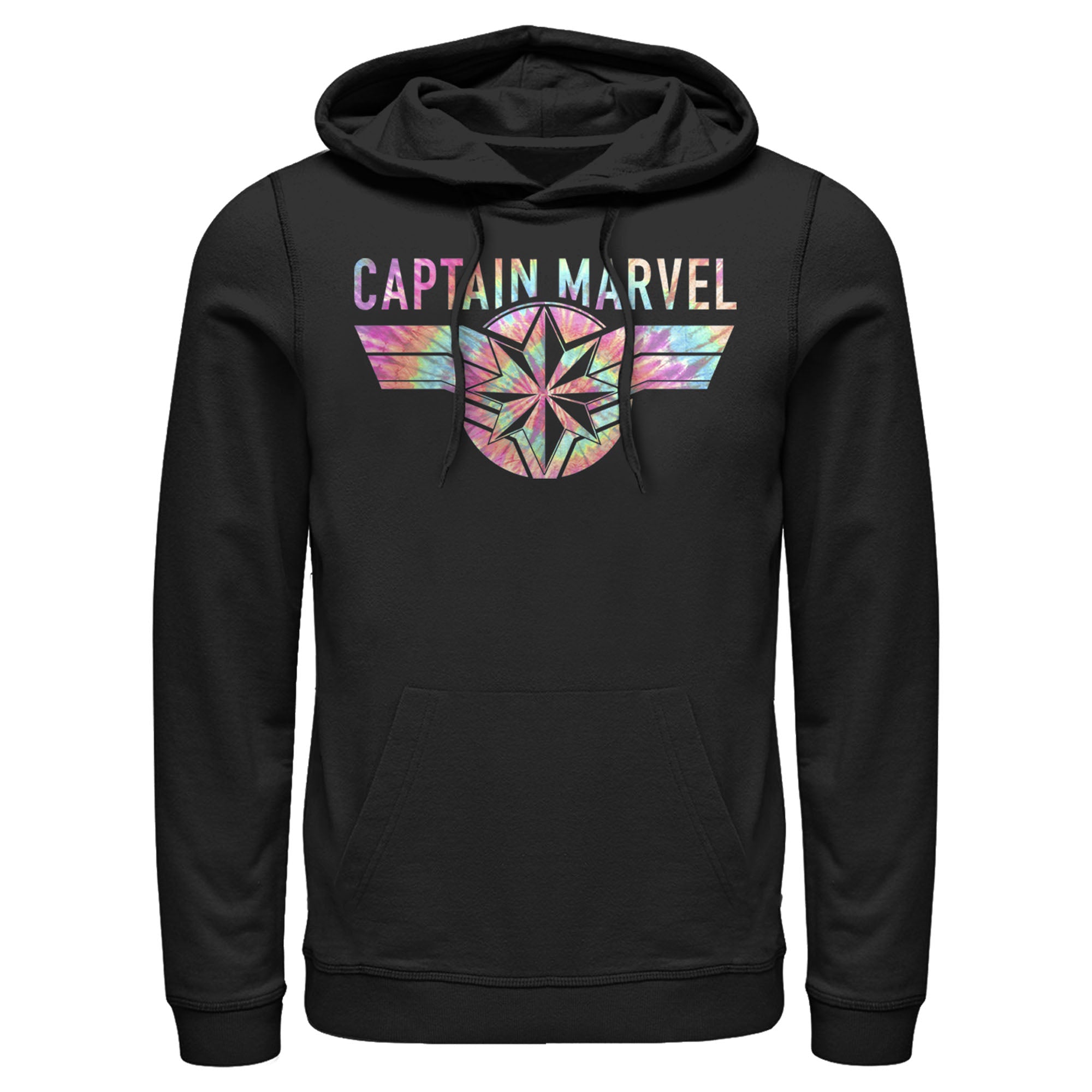  Men's Marvel Tie Dye Captain Lightweight Hoodie- BLACK / S, BLACK / M, BLACK / L, BLACK / XL, BLACK / XXL, BLACK / 3XL- Marvel- Coinz Comics 