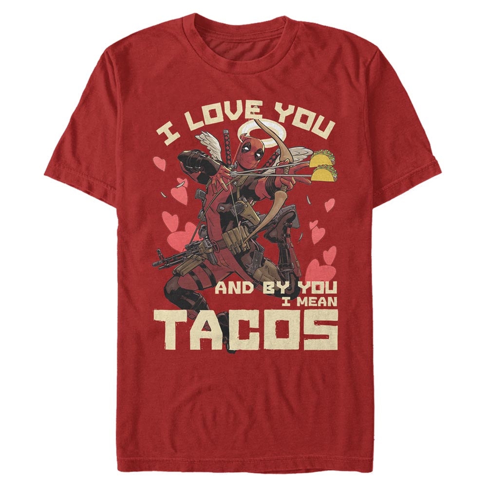 Men's Marvel Taco Love T-Shirt- RED / L, RED / M, RED / S, RED / XL, RED / XS, RED / XXL, RED / 3XL- Marvel- Coinz Comics 