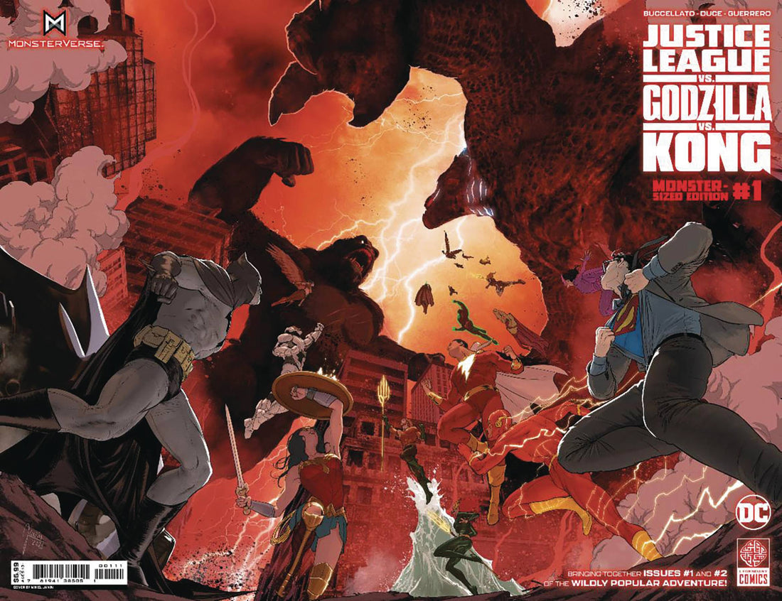  JUSTICE LEAGUE VS. GODZILLA VS. KONG MONSTER-SIZED EDITION (2024)- Default Title- DC COMICS- Coinz Comics 