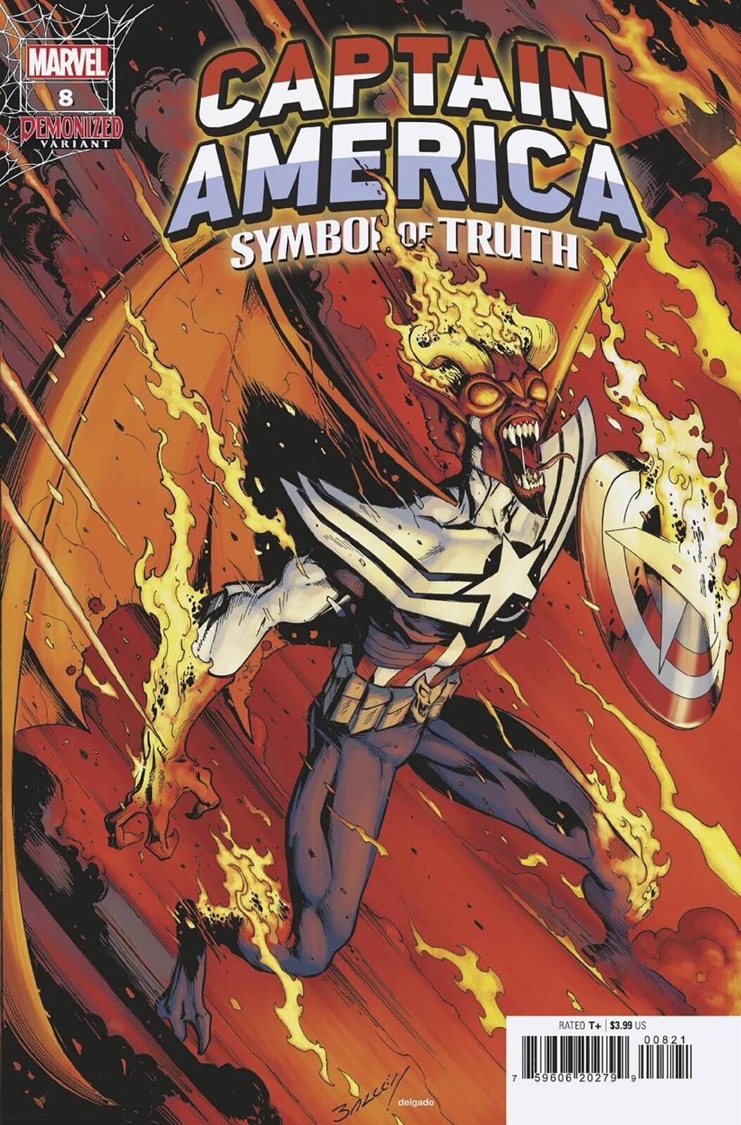  CAPTAIN AMERICA: SYMBOL OF TRUTH #8 (2022)- CVR (MAIN) R.B. SILVA, CVR TBD ARTIST DEMONIZED VAR, CVR HARVEY VAR- MARVEL- Coinz Comics 