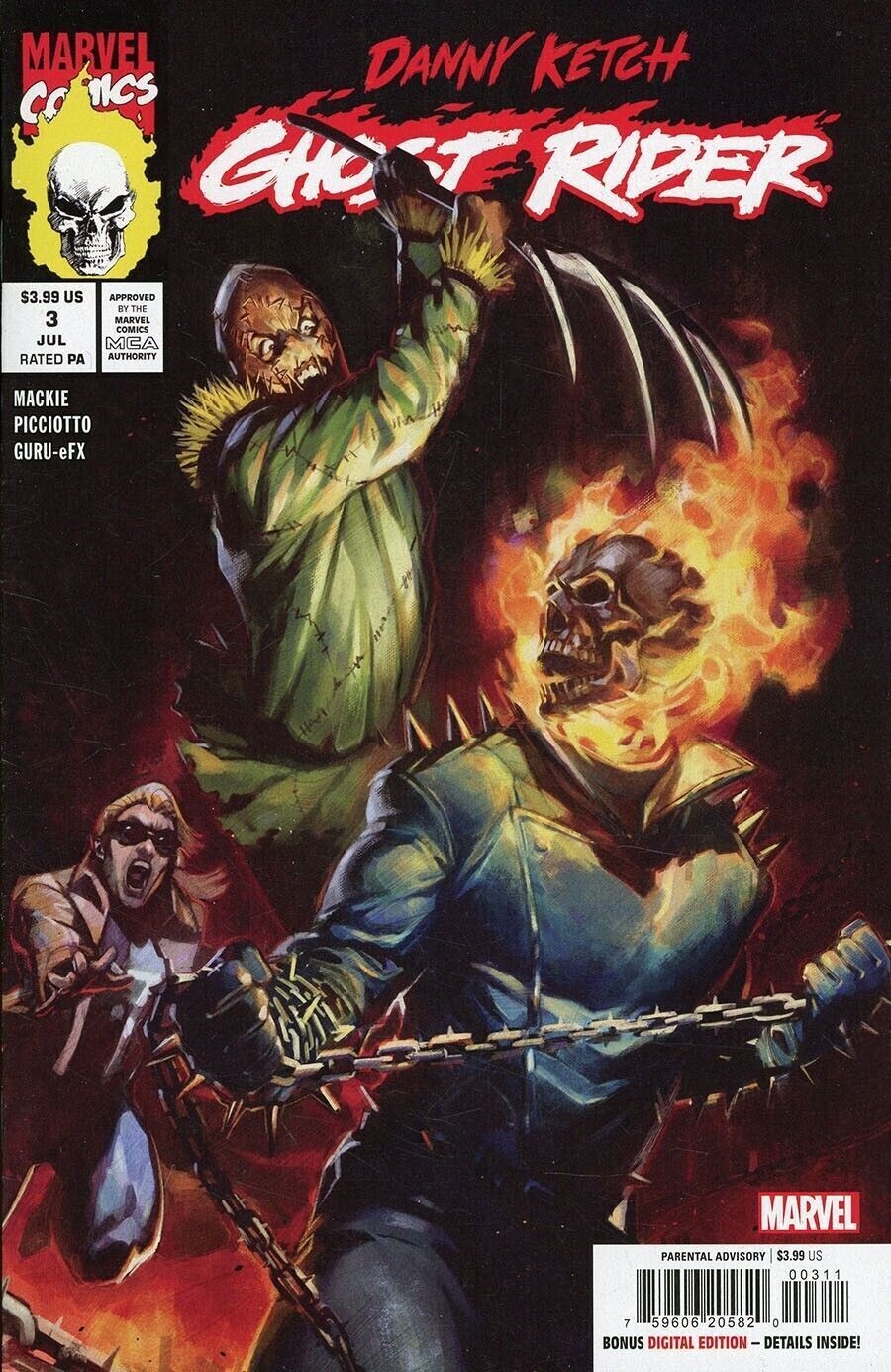  DANNY KETCH: GHOST RIDER #3 (2023)- CVR (MAIN) Ben Harvey, CVR SERGIO DAVILA VAR- MARVEL- Coinz Comics 
