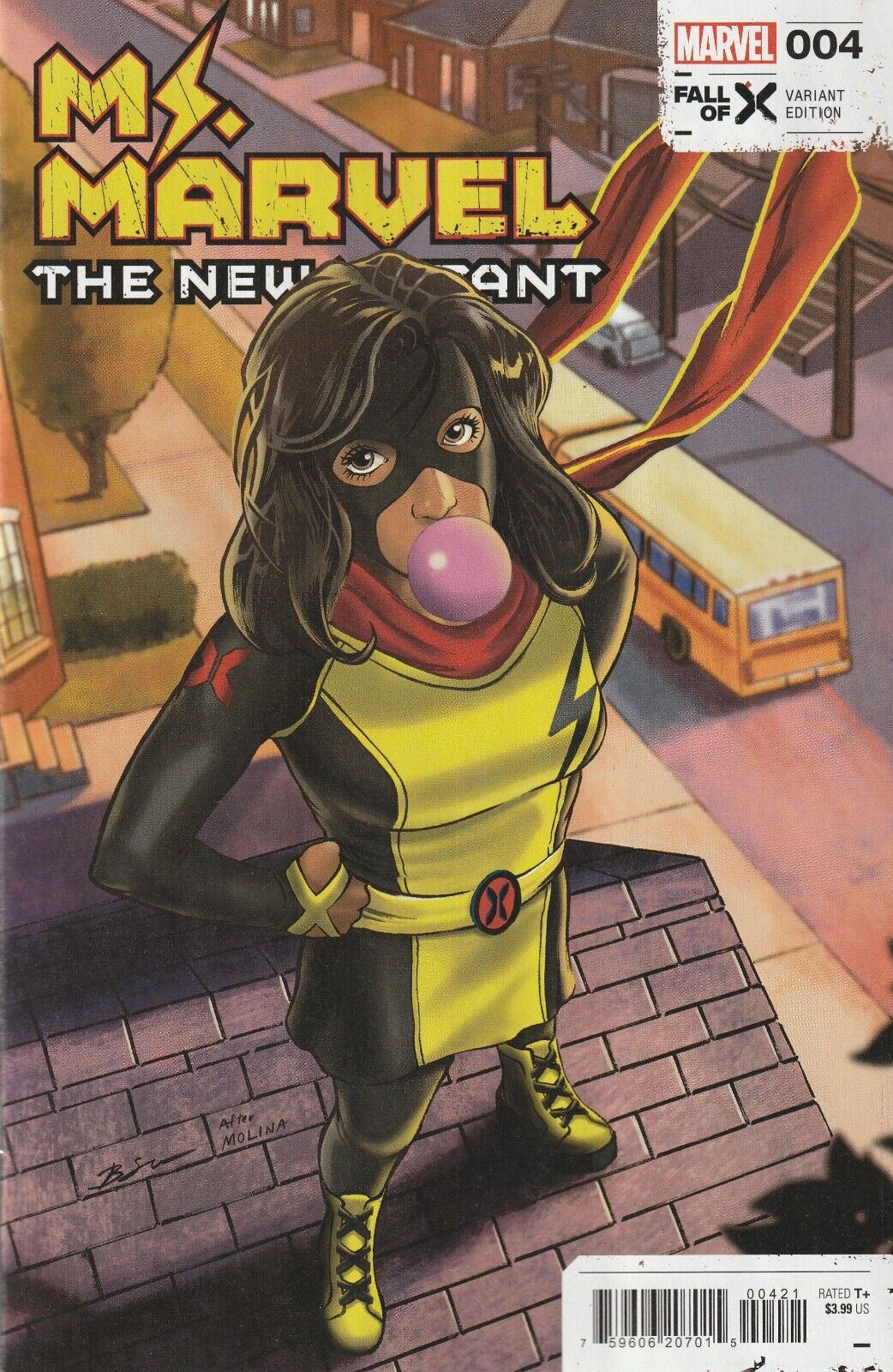  MS. MARVEL: THE NEW MUTANT #4 (2023)- CVR (MAIN) Sara Pichelli, CVR BENJAMIN SU HOMAGE VAR, CVR CHRIS SAMNEE TEAM HOMAGE VAR- MARVEL- Coinz Comics 
