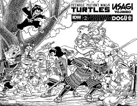  TEENAGE MUTANT NINJA TURTLES/USAGI YOJIMBO: WHEREWHEN #2 (2023)- CVR (MAIN) Stan Sakai, CVR VAR B (EASTMAN)- IDW PUBLISHING- Coinz Comics 